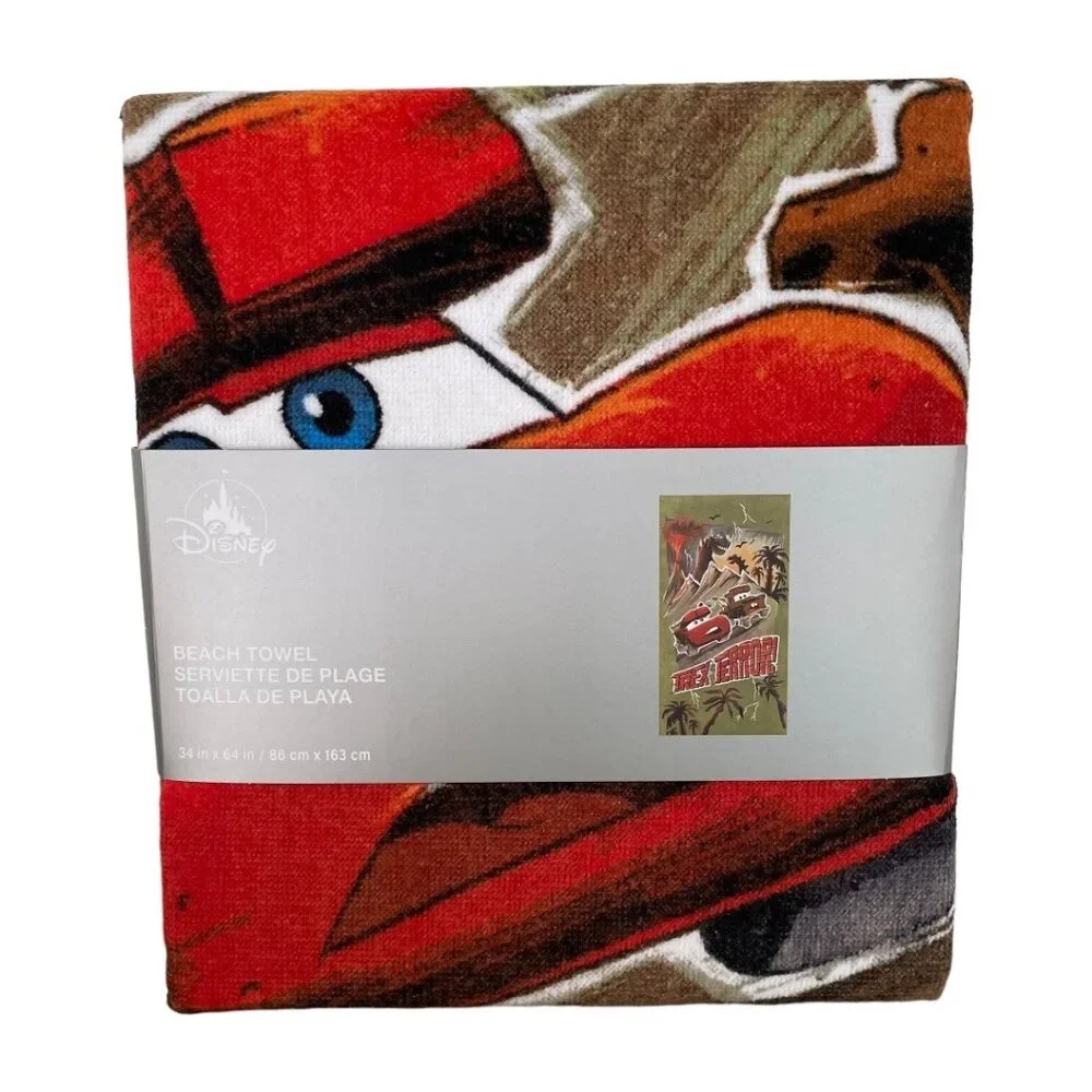 Disney Store Cars on the Road Lightning McQueen Tow Mater Beach Towel